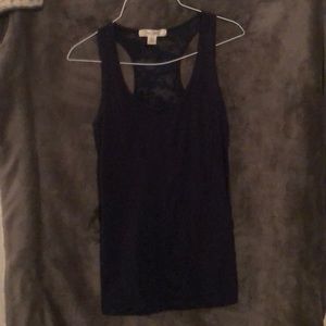 Blue tank with lace back